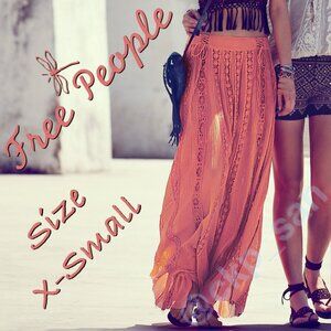 Rare Free People FP ONE Ribbon Corset Maxi Skirt Sz XS